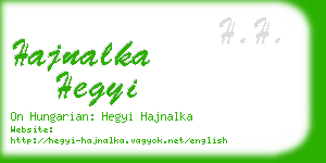 hajnalka hegyi business card